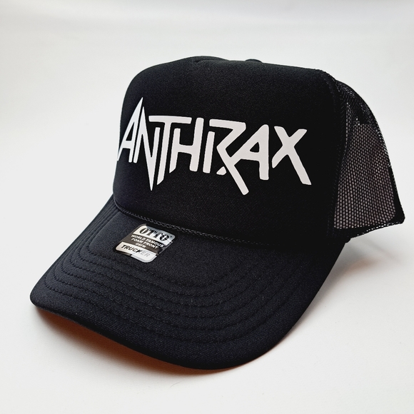 Anthrax Foam Trucker Mesh Snapback Cap Hat Black new - Picture 2 of 4